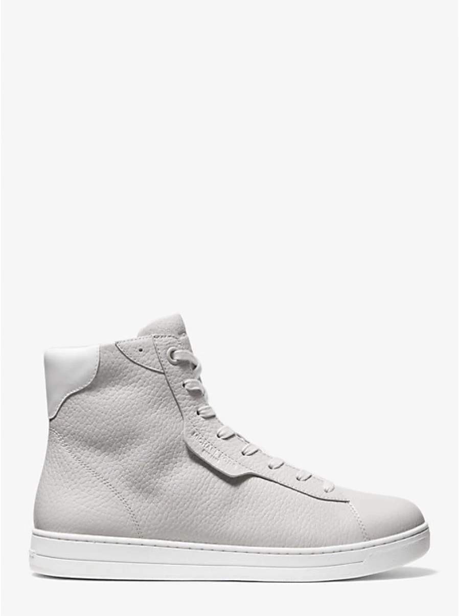 Michael Kors Men's Keating High-Top Leather Espadrille Shoes in Grain Texture
