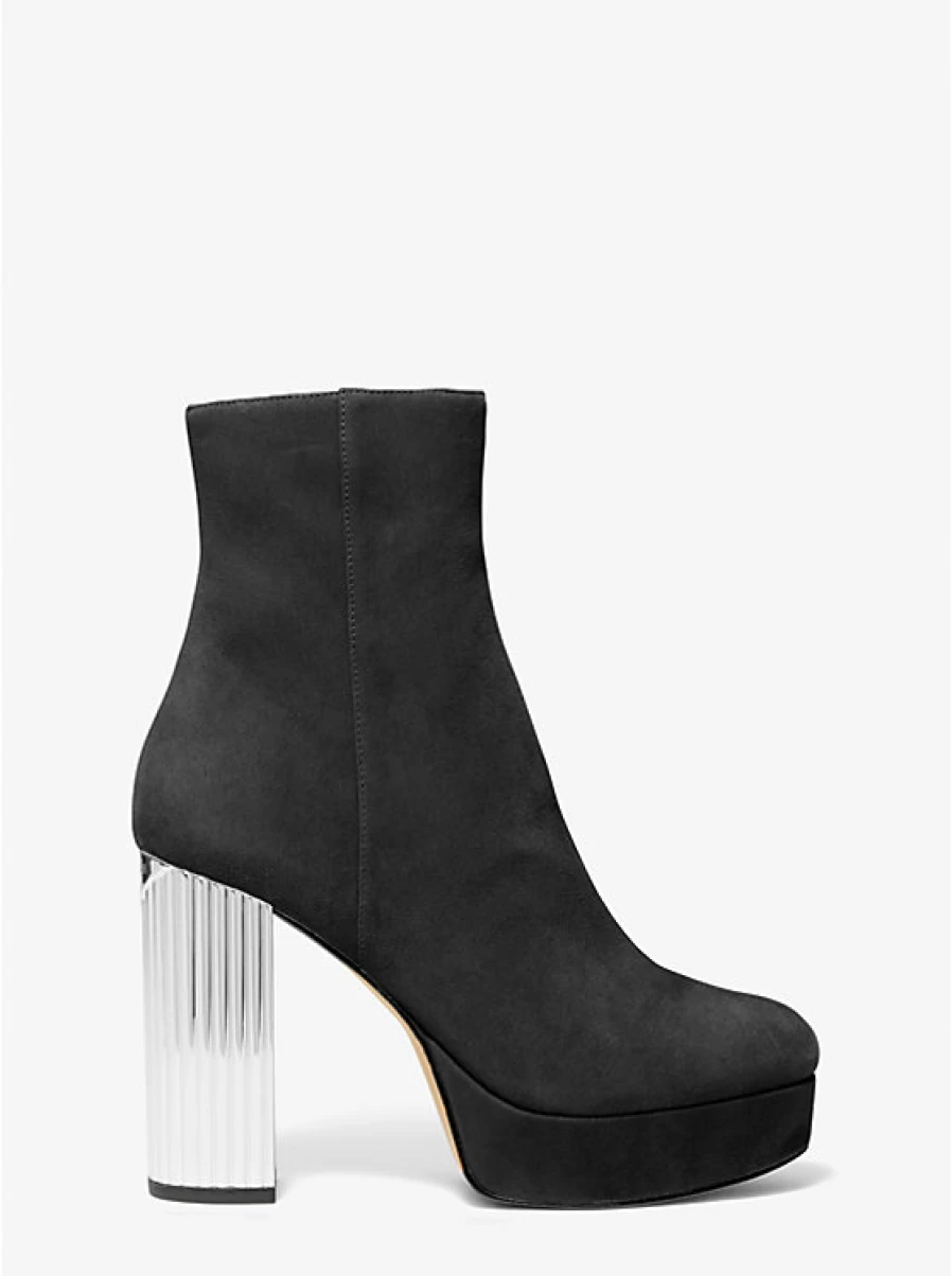 Michael Kors Women's Suede Porter Ankle Boots with Platform Heel