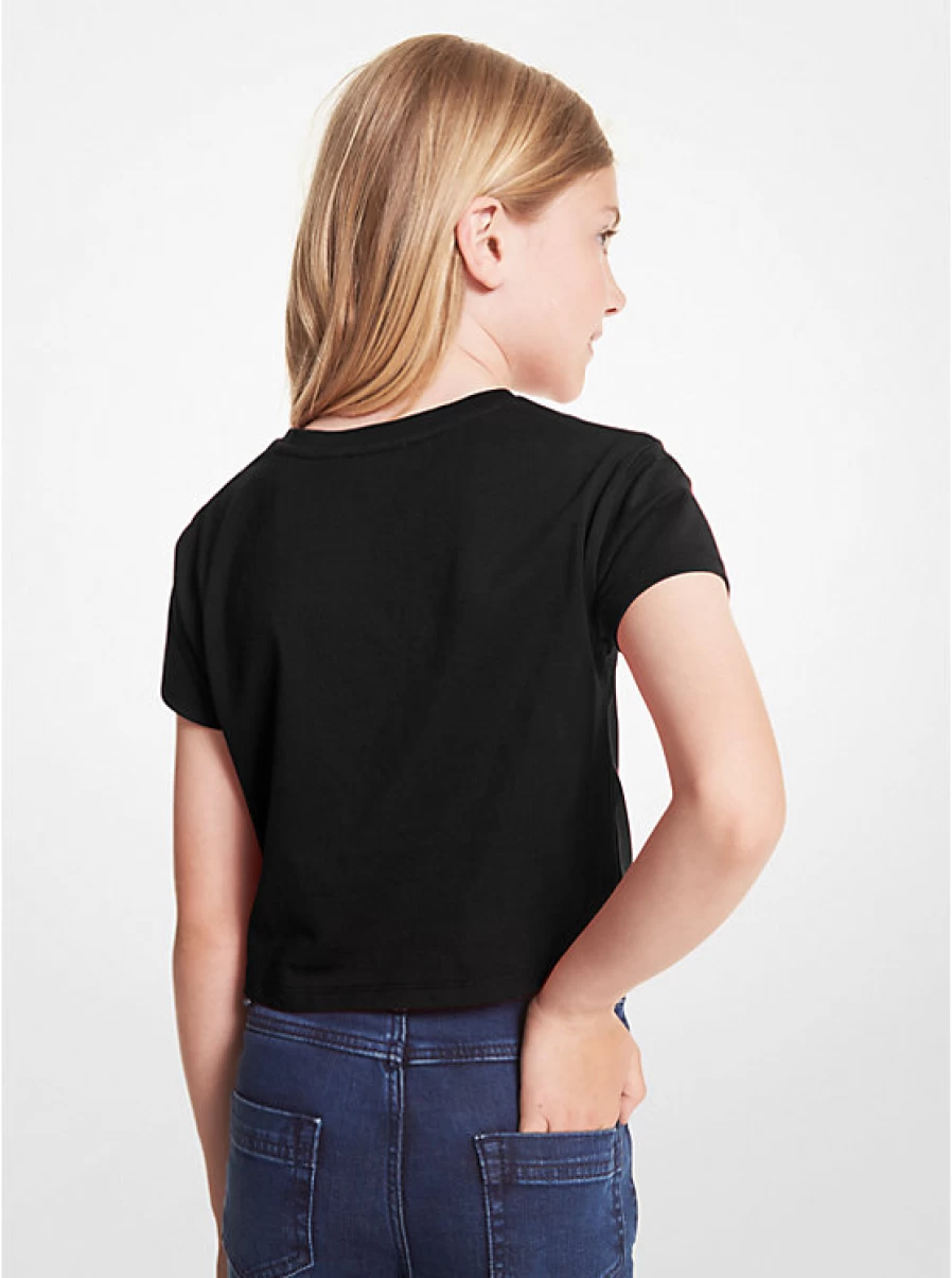 Michael Kors Kids' Cotton T-Shirt with Studded Logo for Children