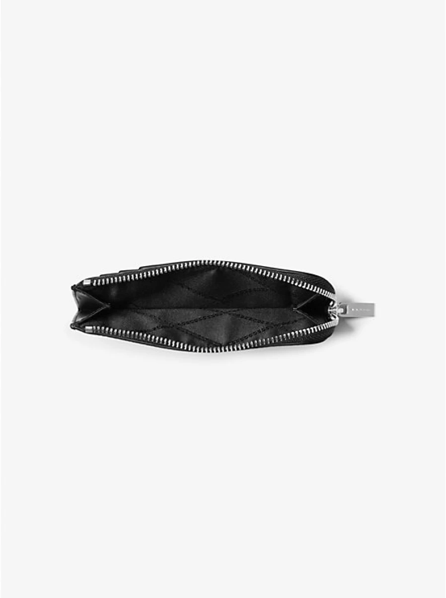 Michael Kors Men's Varick Leather Wallet with Snake Embossed Pattern and Zipper Closure