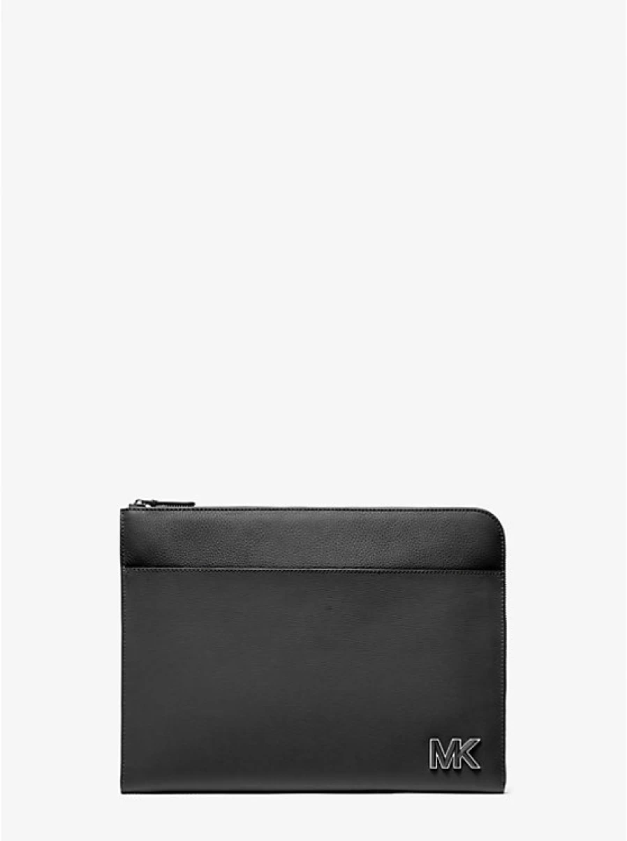 Michael Kors Hudson Genuine Leather Laptop Sleeve for Men - Premium Protective Case for MacBook & Notebooks