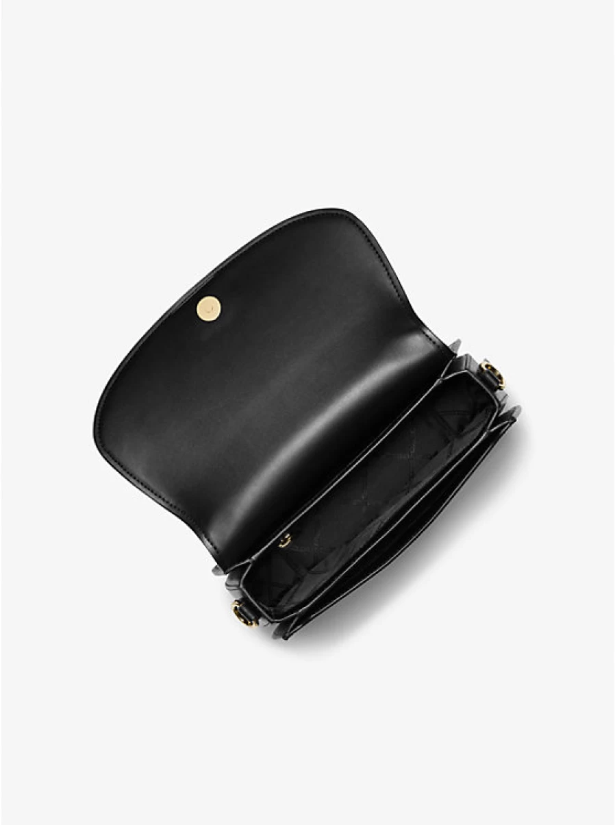 Michael Kors Mila Medium Leather Messenger Bag for Women - Stylish Crossbody Purse