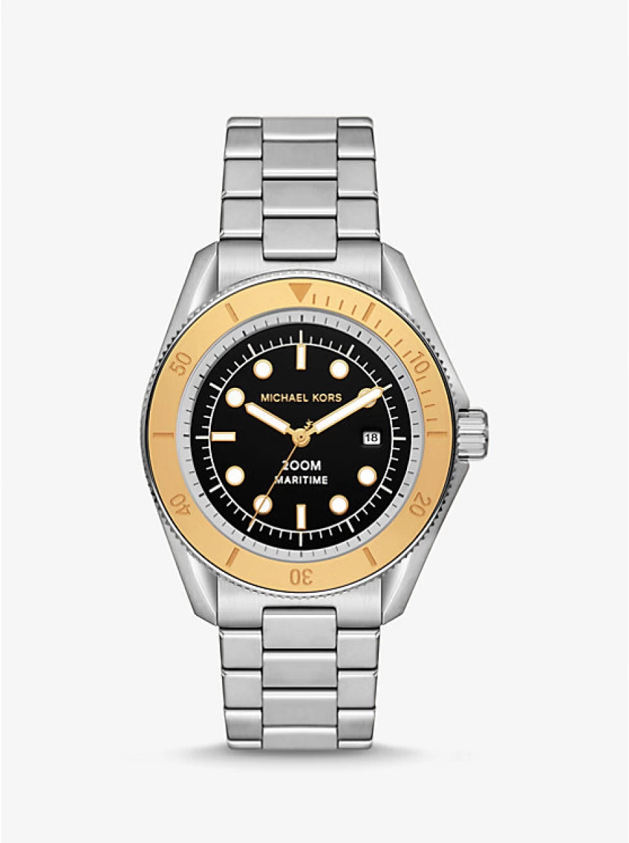 Michael Kors Men's Oversized Silver-Tone Maritime Chronograph Watch