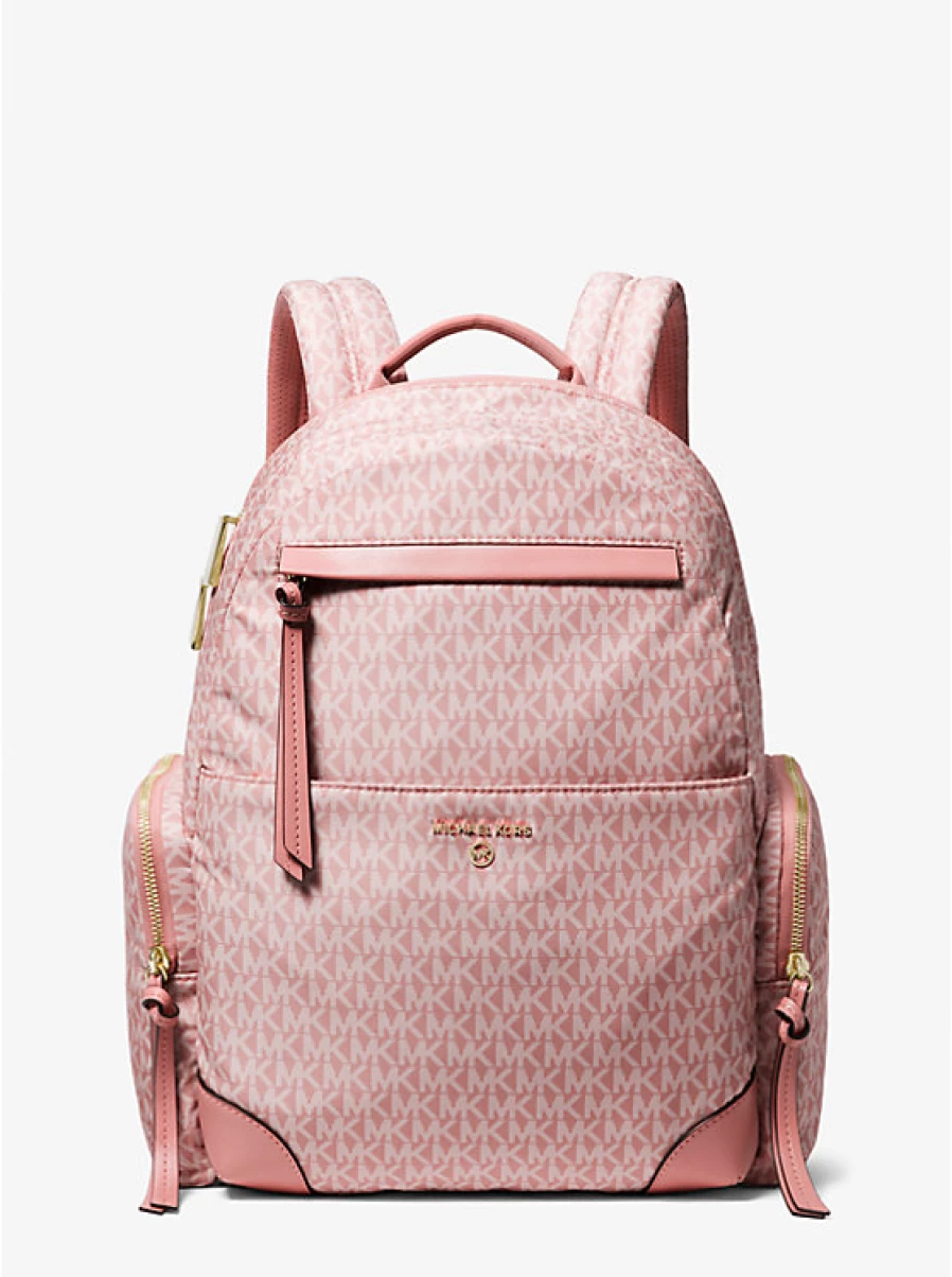 Michael Kors Women's Large Woven Backpack with Signature Logo Print - Prescott Style