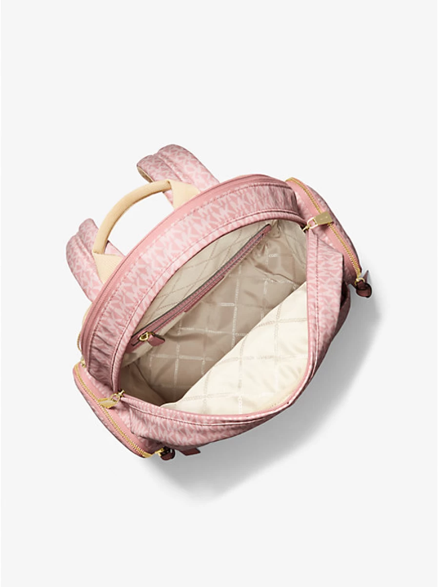 Michael Kors Women's Large Woven Backpack with Signature Logo Print - Prescott Style