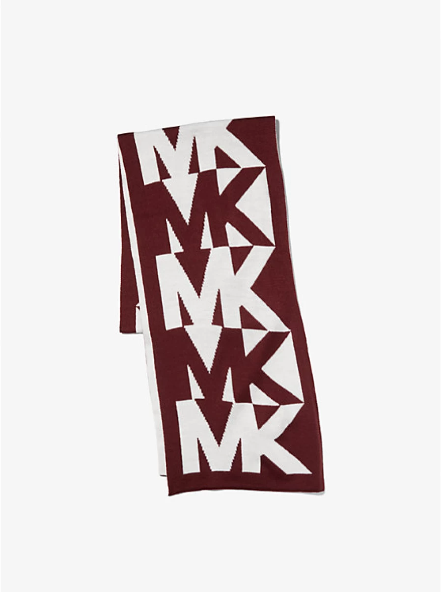 Michael Kors Women's Knit Hat and Scarf Set with Intarsia Logo Design