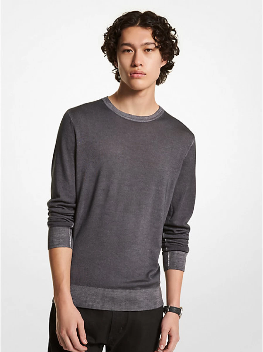 Michael Kors Men's Faded Merino Wool Sweater - Soft, Stylish & Comfortable Knitwear
