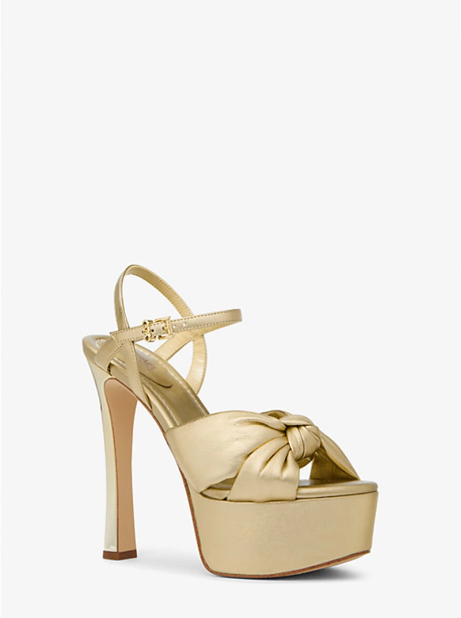 Michael Kors Women's Elena Metallic Leather Platform Sandals