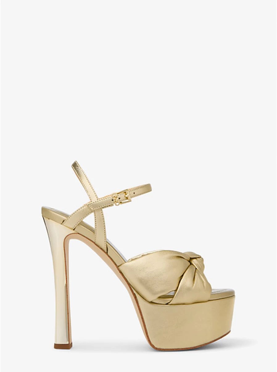 Michael Kors Women's Elena Metallic Leather Platform Sandals