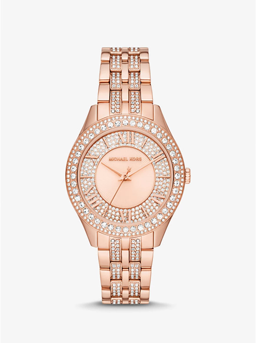 Michael Kors Women's Harlowe Watch with Paving Stone Accents in Rose Gold