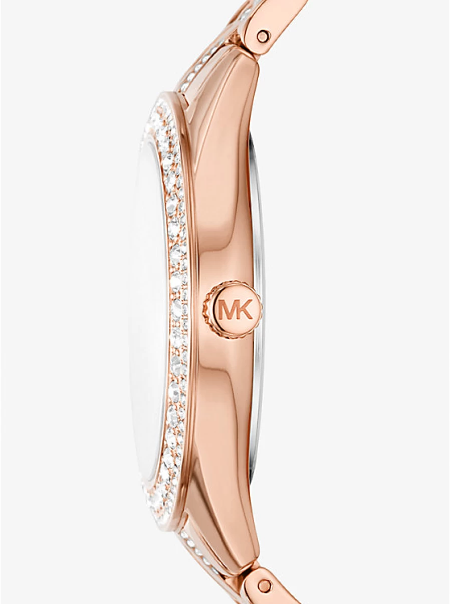 Michael Kors Women's Harlowe Watch with Paving Stone Accents in Rose Gold