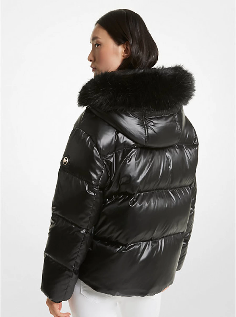 Michael Kors Women's Quilted Faux Fur Trim Jacket - Winter Cozy Outerwear