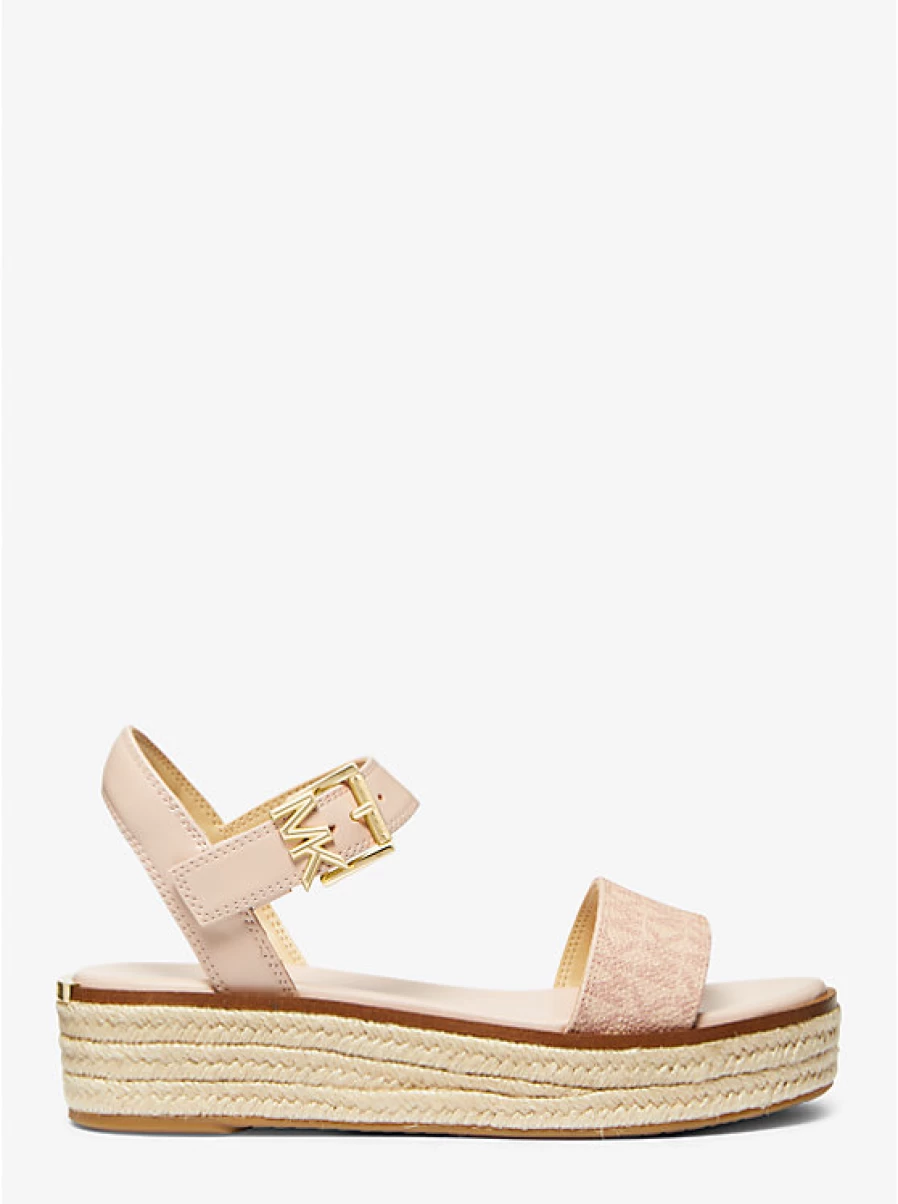 Michael Kors Women's Richie Smooth Wedge Sandal with Logo Detail