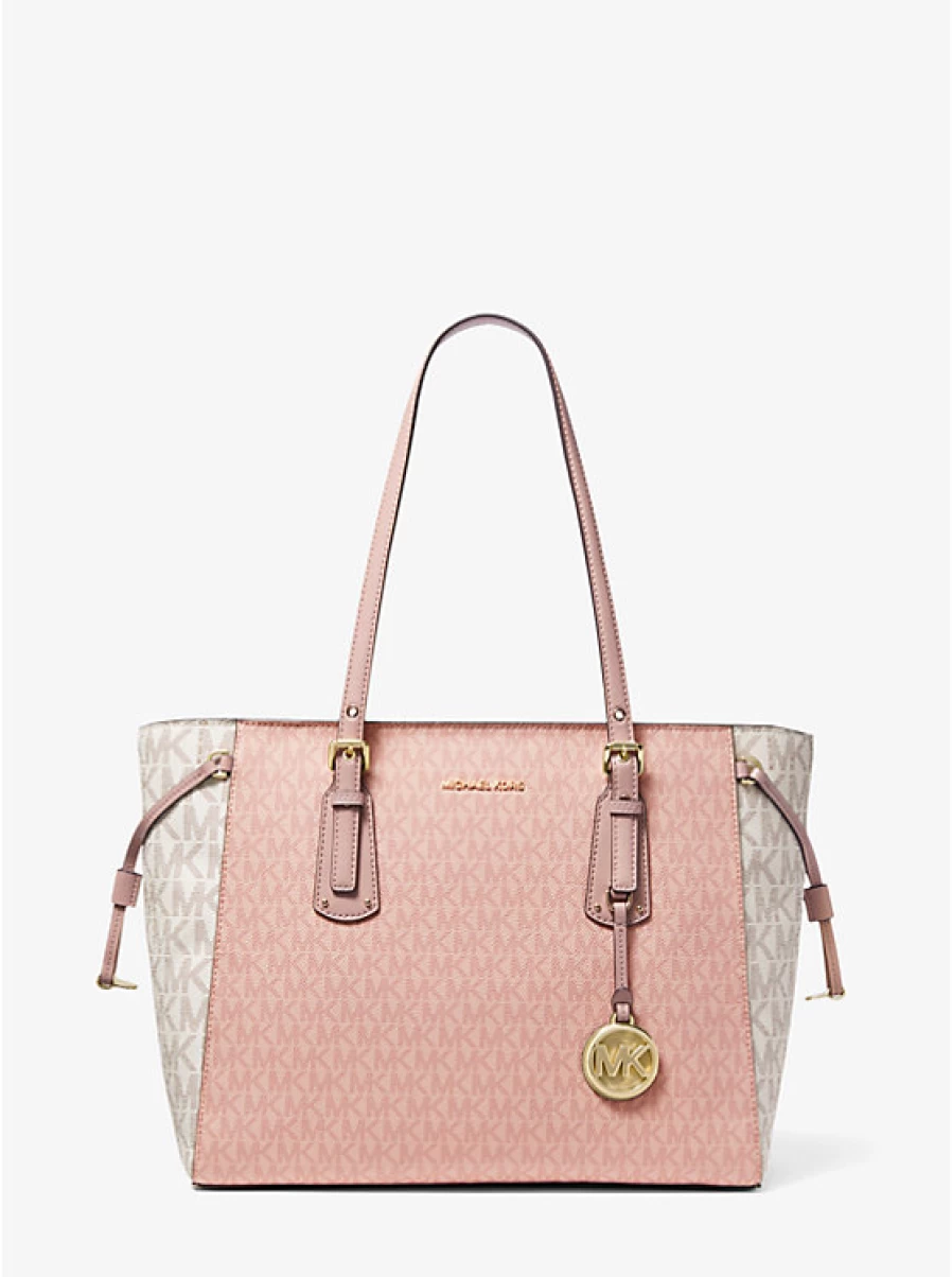 Michael Kors Voyager Medium Tote Bag for Women - Color Block Design with Logo