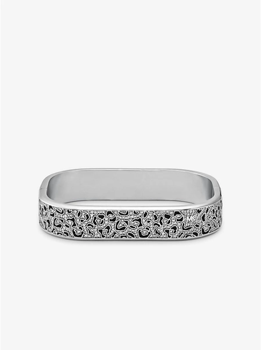 Michael Kors Women's Brass Leopard Pattern Bracelet with Enamel & Precious Metal Plating