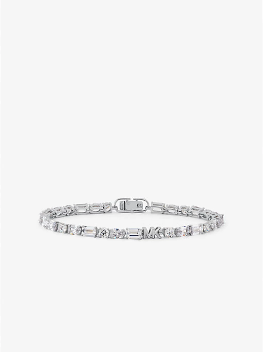 Michael Kors Women's Sterling Silver River Bracelet with Cubic Zirconia & Precious Metal Plating