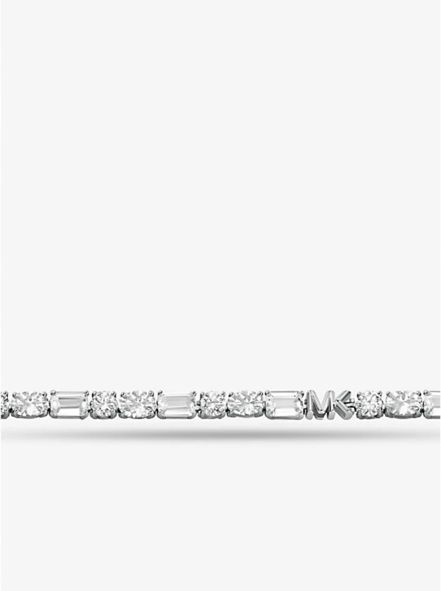 Michael Kors Women's Sterling Silver River Bracelet with Cubic Zirconia & Precious Metal Plating