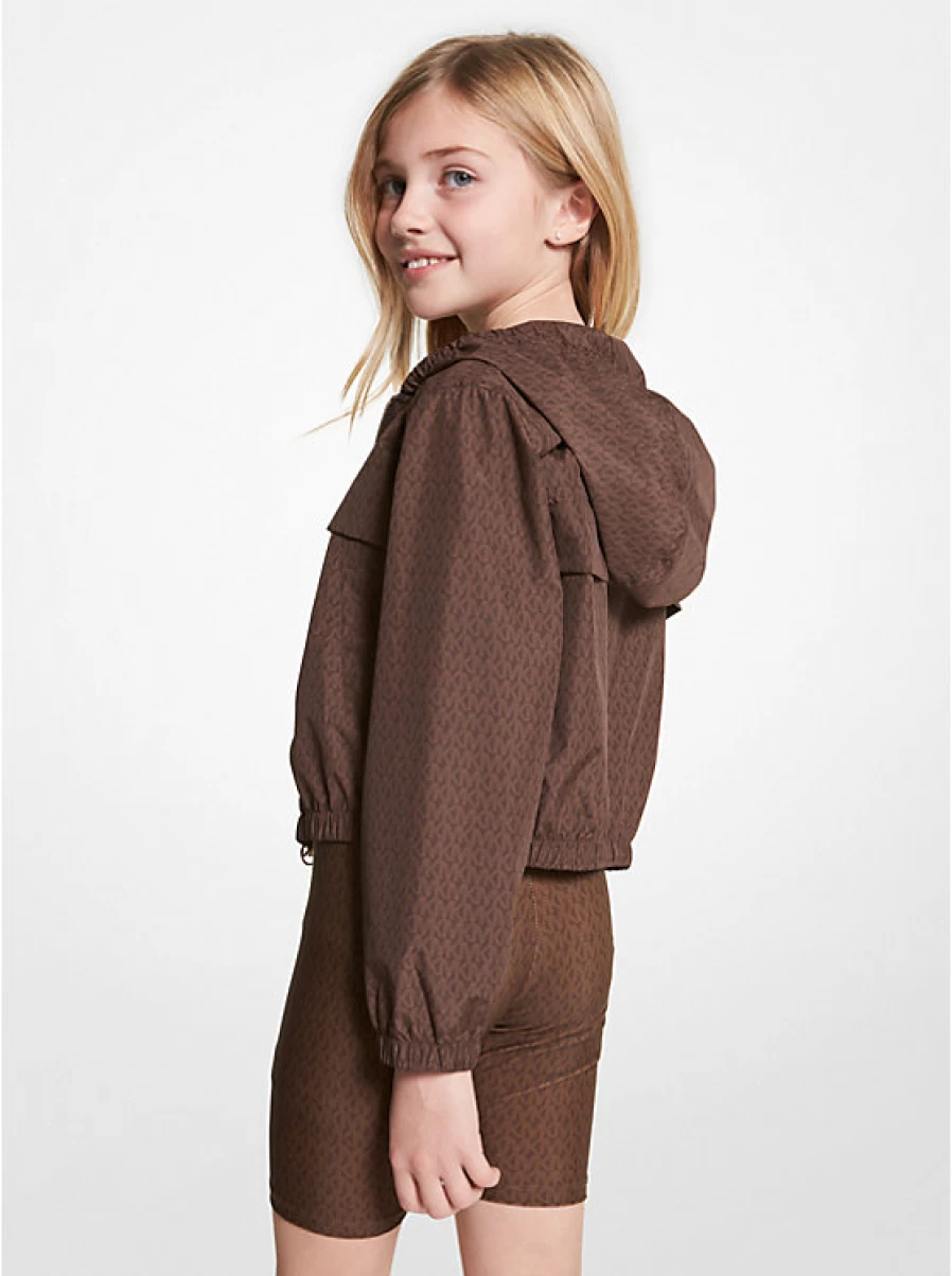 Michael Kors Kids' Windbreaker Jacket with Zipper & Logo for Children's Outdoor Wear