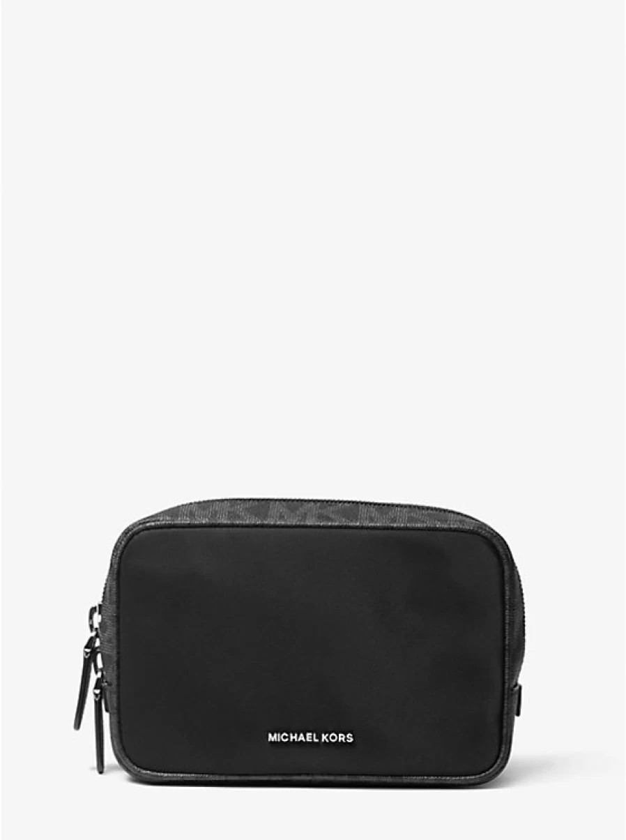 Michael Kors Brooklyn Men's Recycled Nylon Pouch with Adjustable Straps, Logo Detail & Secure Zipper