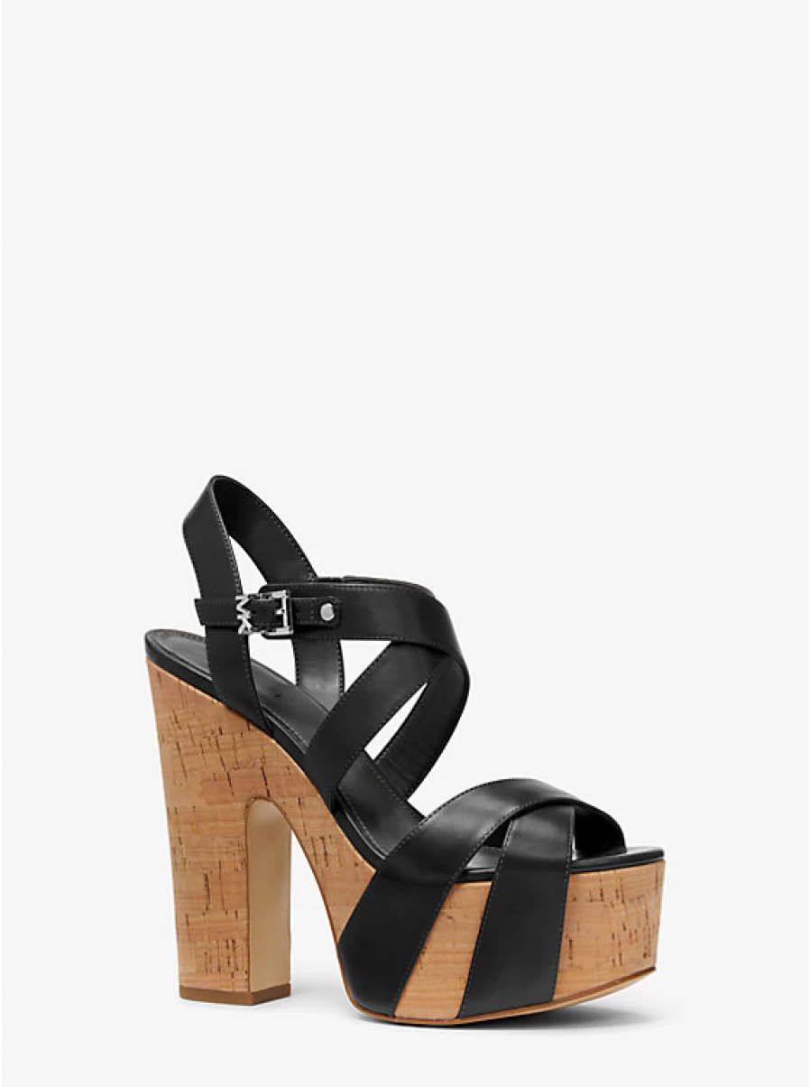 Michael Kors Women's Suki Leather Platform Sandals