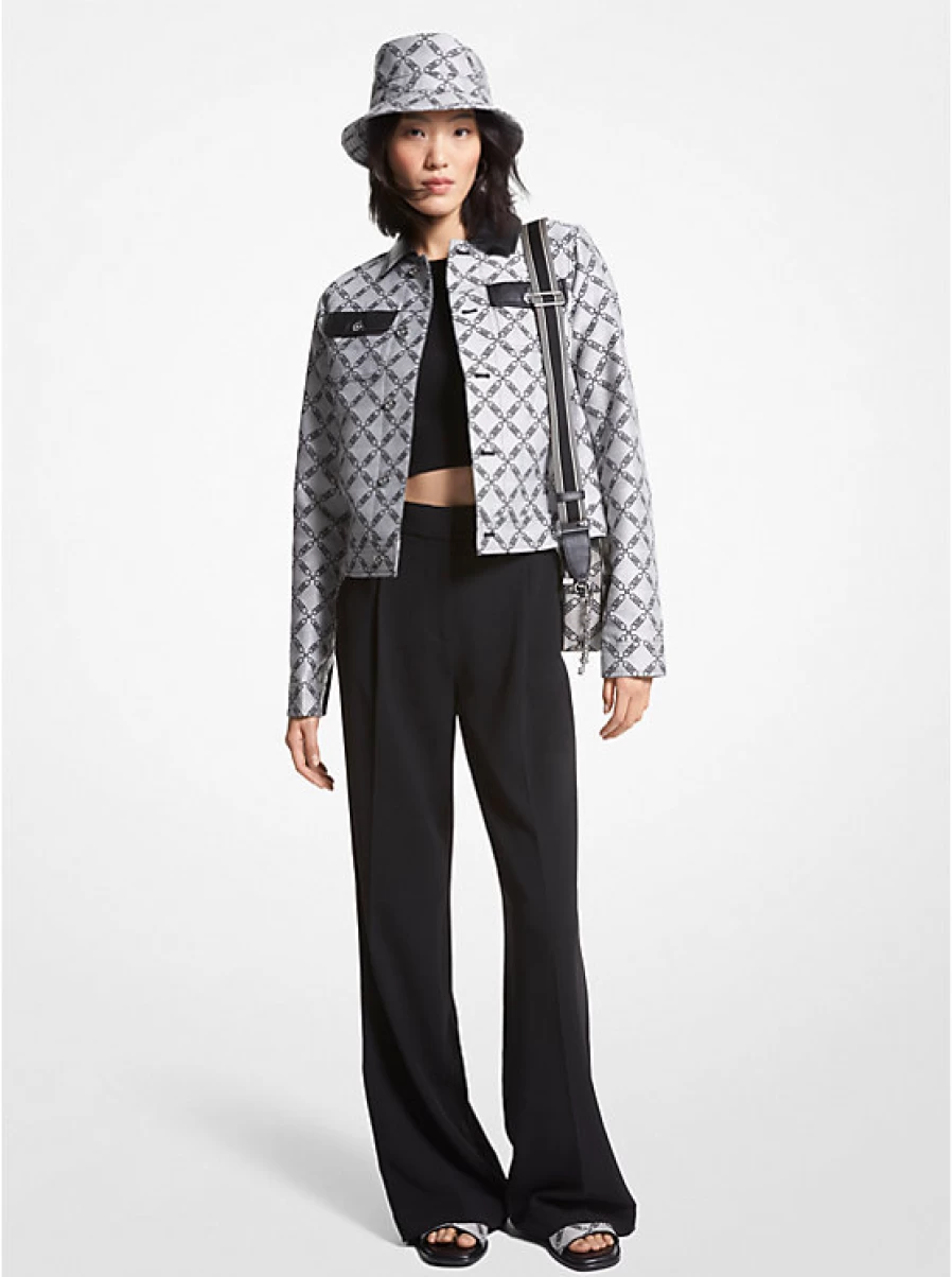 Michael Kors Women's Jacquard Jacket with Empire Logo - Stylish & Elegant Outerwear