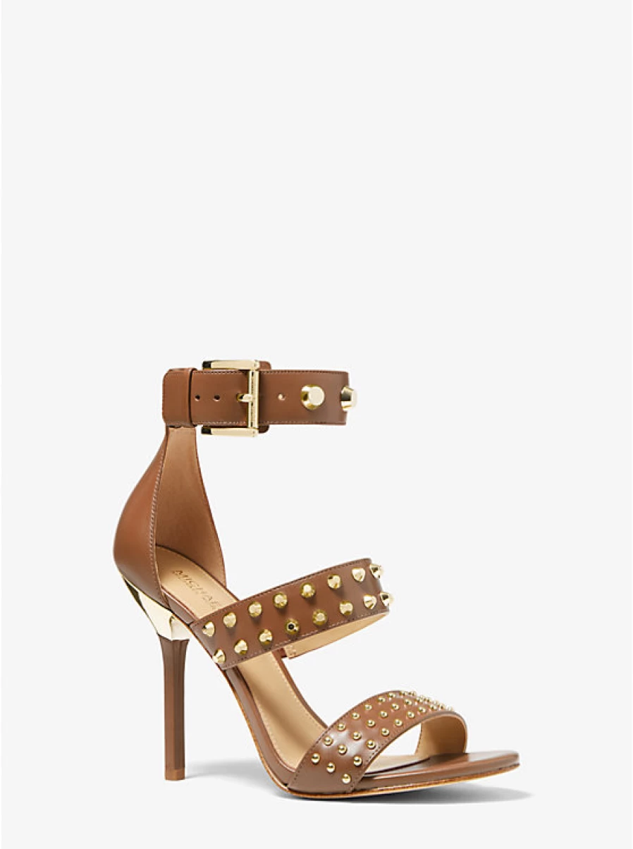 Michael Kors Women's Amal Leather Sandals with Astor Nail Detail