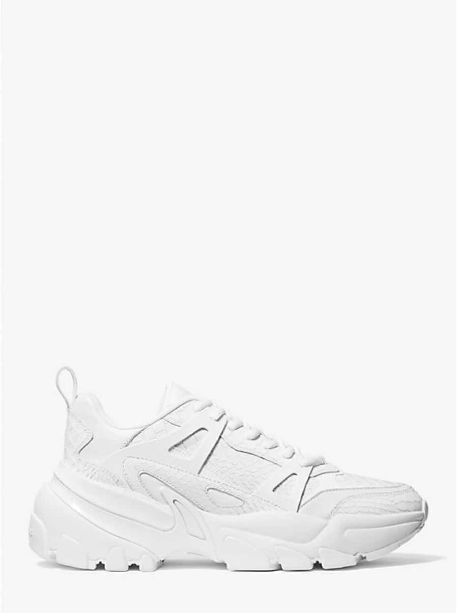 Michael Kors Men's Leather Espadrille Sneakers with Snake Embossed Pattern