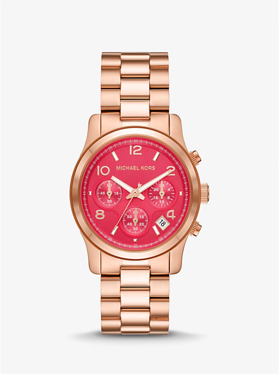 Michael Kors Women's Runway Rose Gold-Tone Stainless Steel Watch