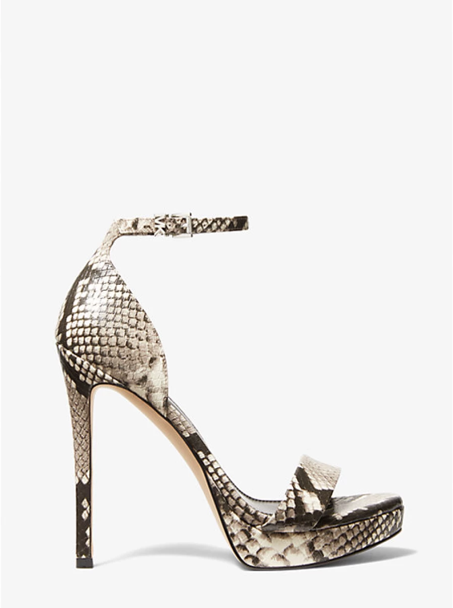 Michael Kors Women's Jordyn Platform Sandals with Snake Embossed Design