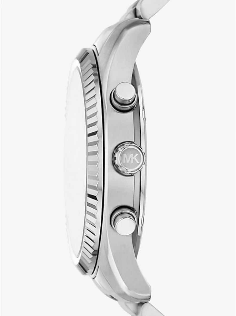Michael Kors Men's Lexington Oversized Silver-Tone Stainless Steel Watch