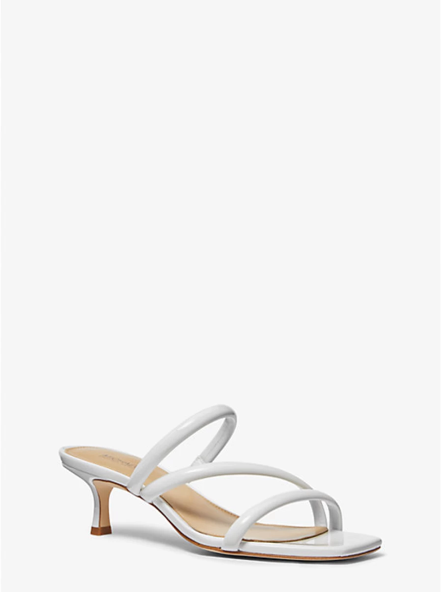 Michael Kors Women's Patent Celia Sandal with Coil Heel - Stylish Comfort for Everyday Wear