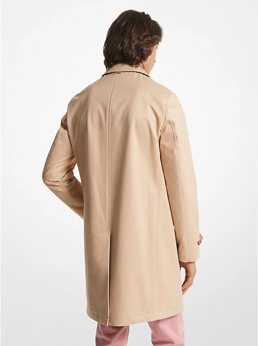 Michael Kors Men's Cotton Blend Balmacaan Coat - Classic Long Overcoat for Men