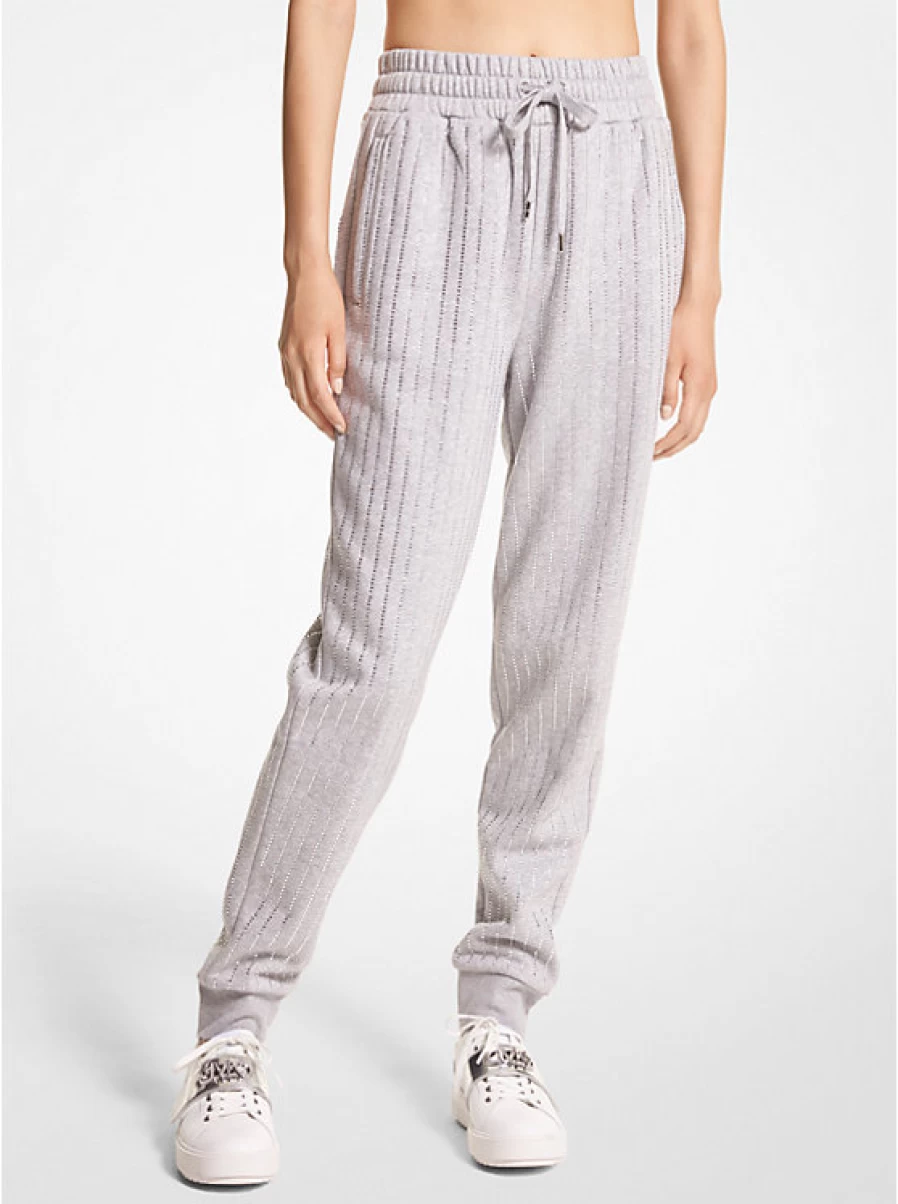 Michael Kors Women's High-Waisted Organic Cotton Blend Jogging Pants for Comfort & Style