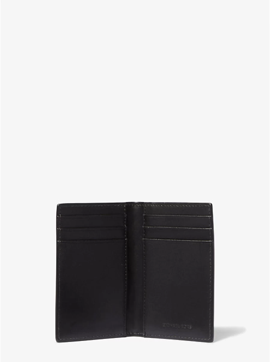 Michael Kors Men's Leather Card Holder - Foldable Embossed Snake Pattern Design