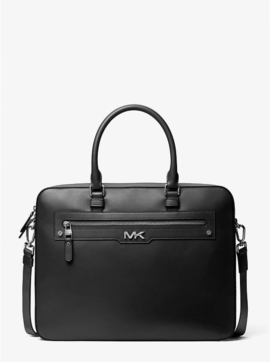 Michael Kors Men's Large Varick Genuine Leather Briefcase for Business & Work