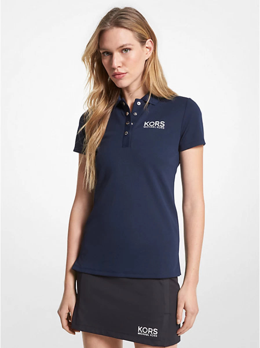 Michael Kors Women's A-Logo Pique Golf Polo Shirt for Women