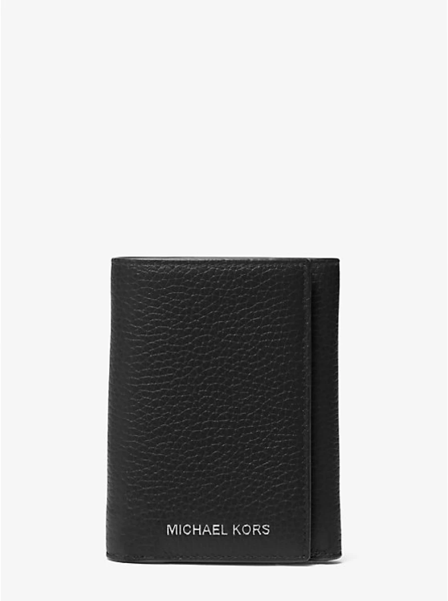 Michael Kors Hudson Men's Pebbled Leather Tri-Fold Wallet for Everyday Use