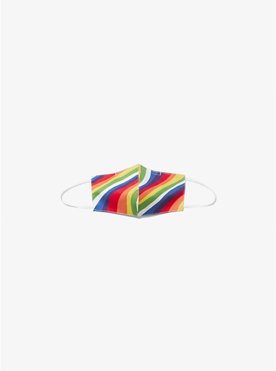 Michael Kors Women's Stretch Cotton Face Mask with Wavy Rainbow Design