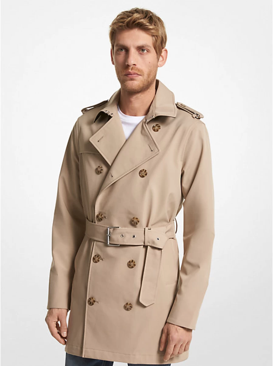 Michael Kors Men's Braided Detail Trench Coat - Stylish Outerwear for Men