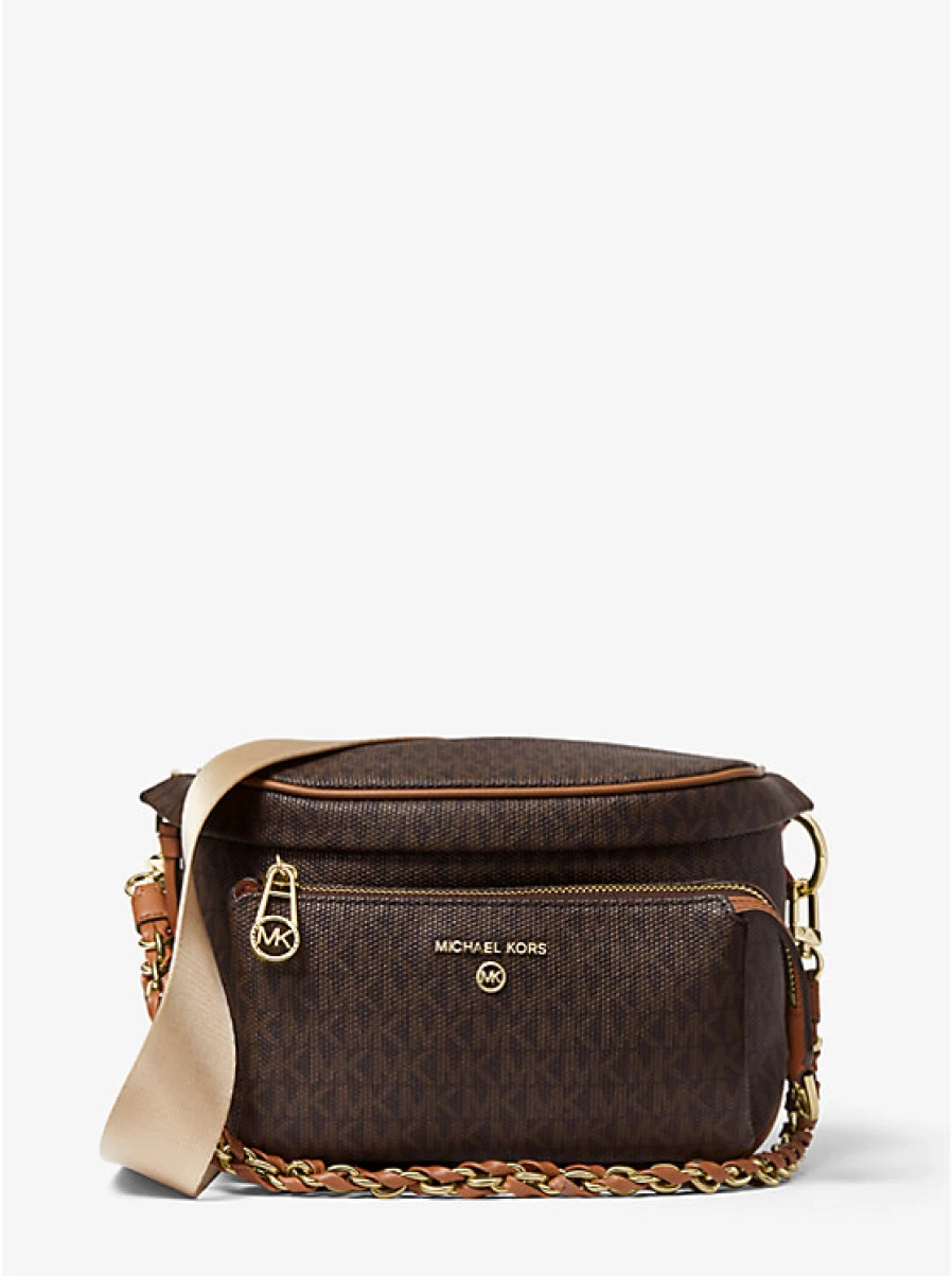 Michael Kors Women's Slater Logo Suspender Bag - Medium Size Crossbody Handbag for Women