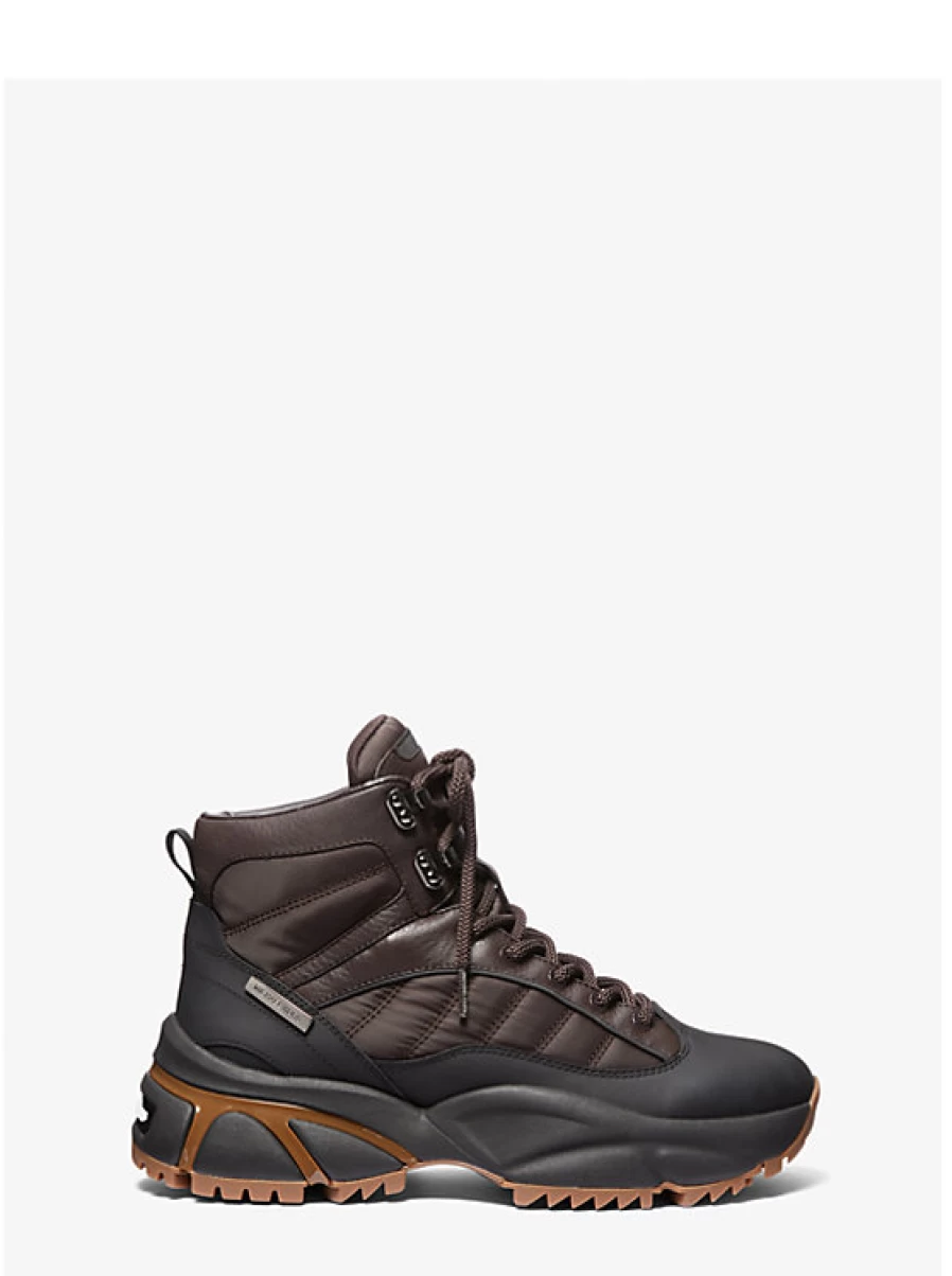 Michael Kors Men's Logan Waterproof Leather Boots for Urban Hiking & Outdoor Wear