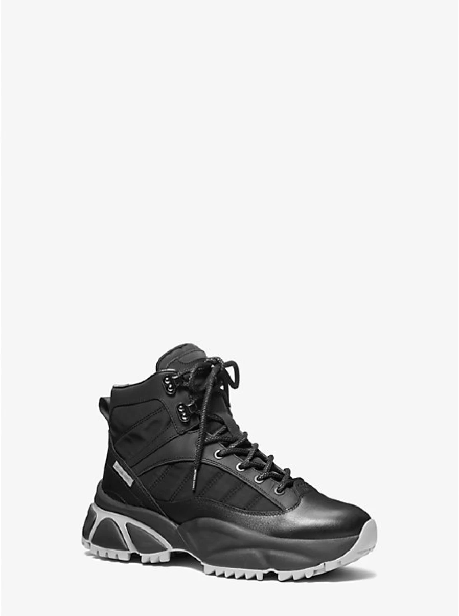 Michael Kors Men's Logan Waterproof Leather Boots for Urban Hiking & Outdoor Comfort