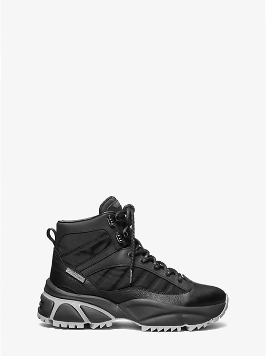 Michael Kors Men's Logan Waterproof Leather Boots for Urban Hiking & Outdoor Comfort