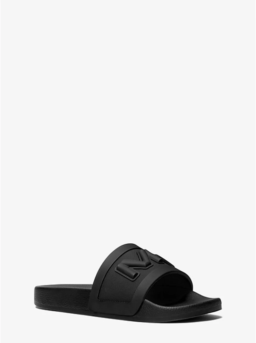 Michael Kors Men's Jake Logo Embossed Rubber Slide Sandals