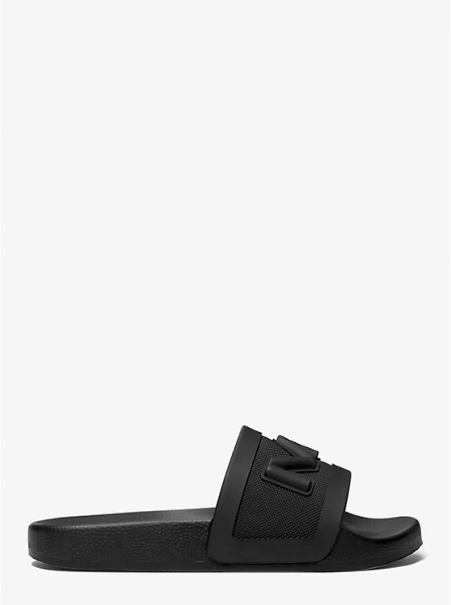 Michael Kors Men's Jake Logo Embossed Rubber Slide Sandals