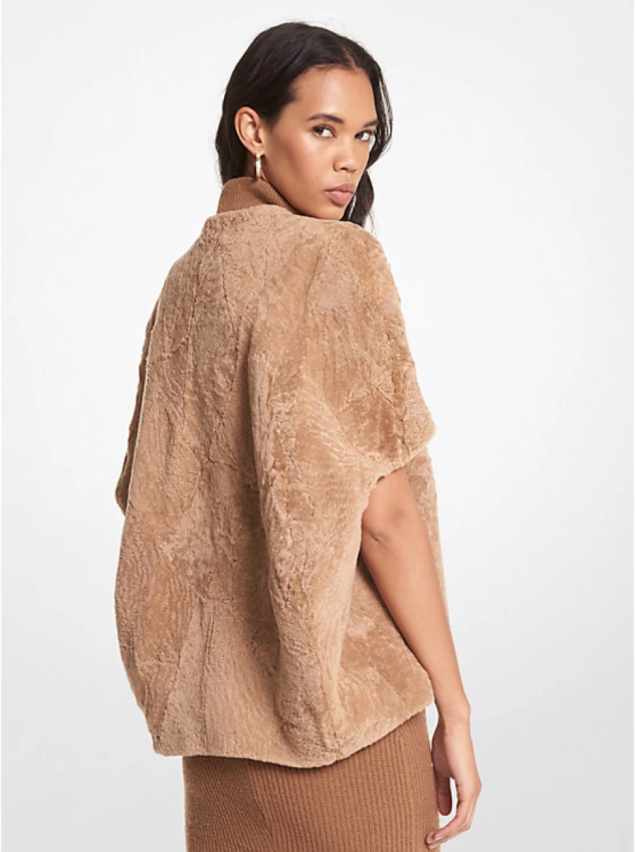 Michael Kors Women's Lamb Fleece Jacket – Cozy Winter Outerwear for Stylish Comfort