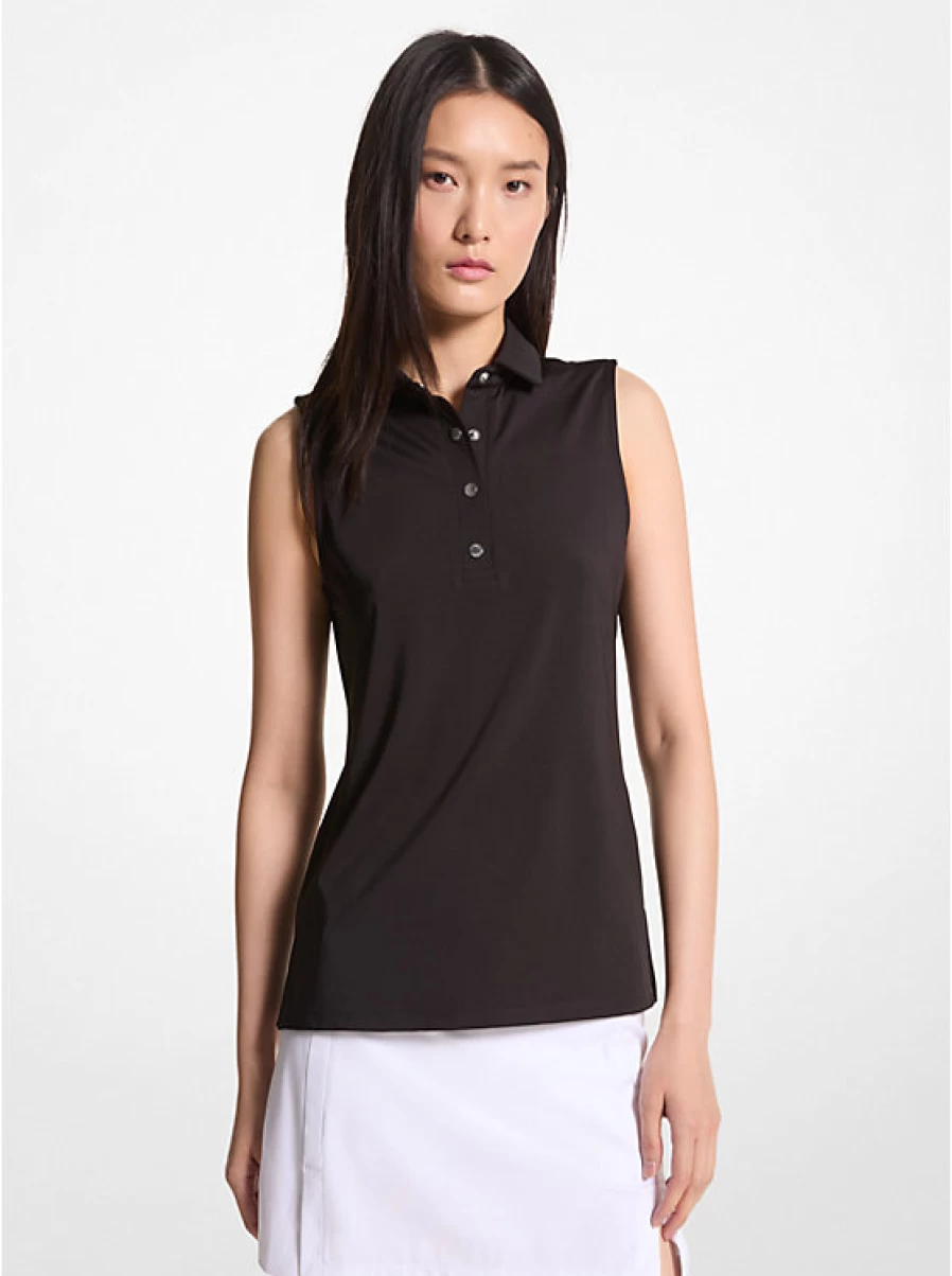 Michael Kors Women's High-Performance Sleeveless Golf Polo Shirt for Active Comfort