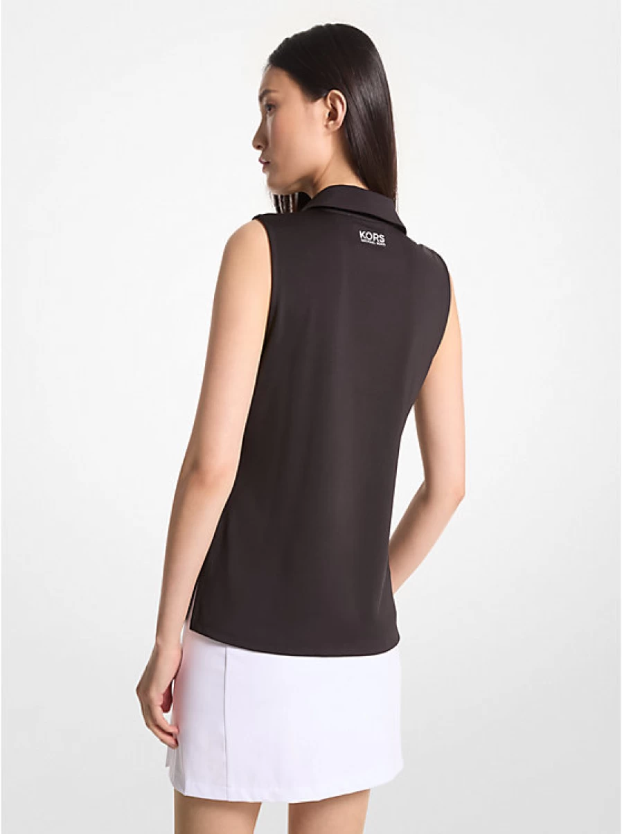 Michael Kors Women's High-Performance Sleeveless Golf Polo Shirt for Active Comfort