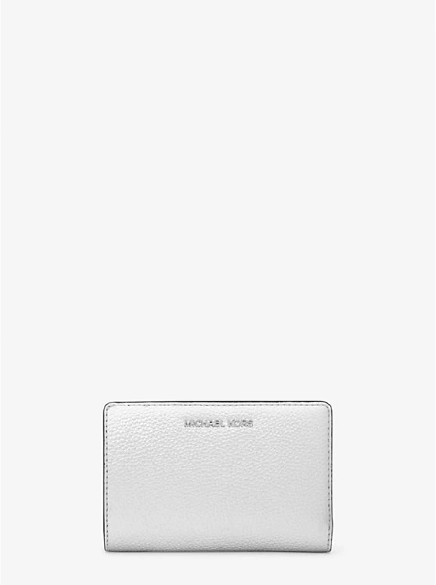 Michael Kors Women's Empire Medium Leather Wallet with Metallic Accents – Grain Textured Design