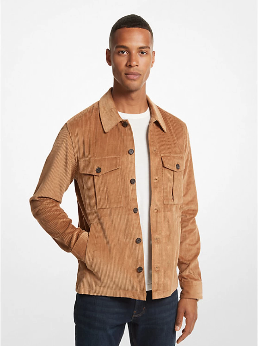 Michael Kors Men's Corduroy Shirt Jacket - Casual Button-Up Style with Comfort Fit